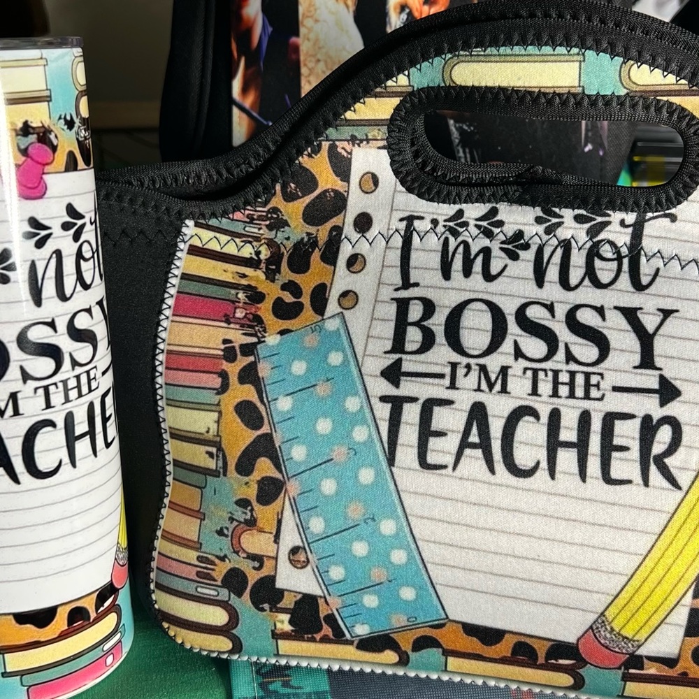 Teacher gift set bag and 20 oz tumbler